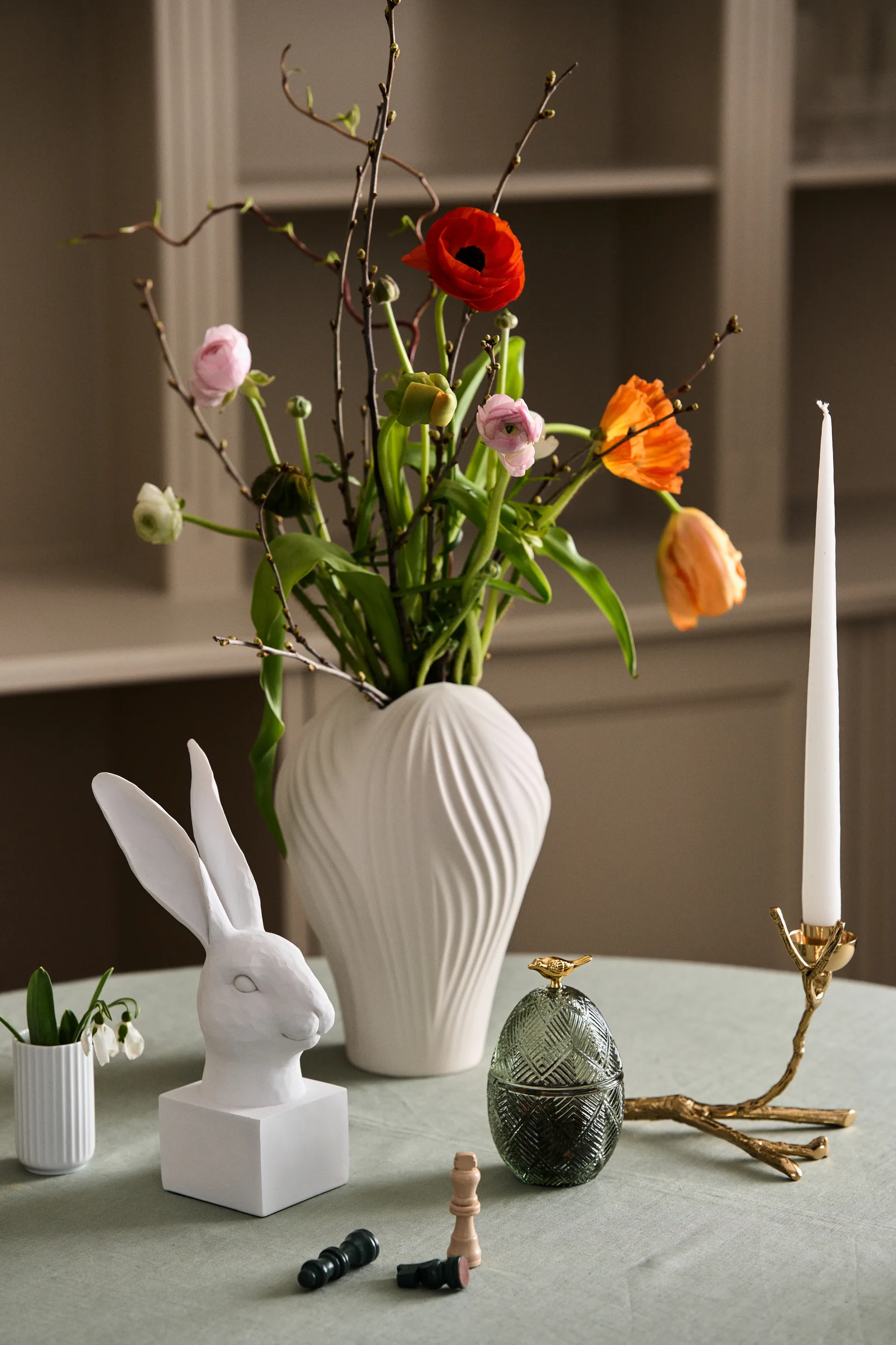 Esmia påskeæg 15 cm, Green/Light gold Lene Bjerre