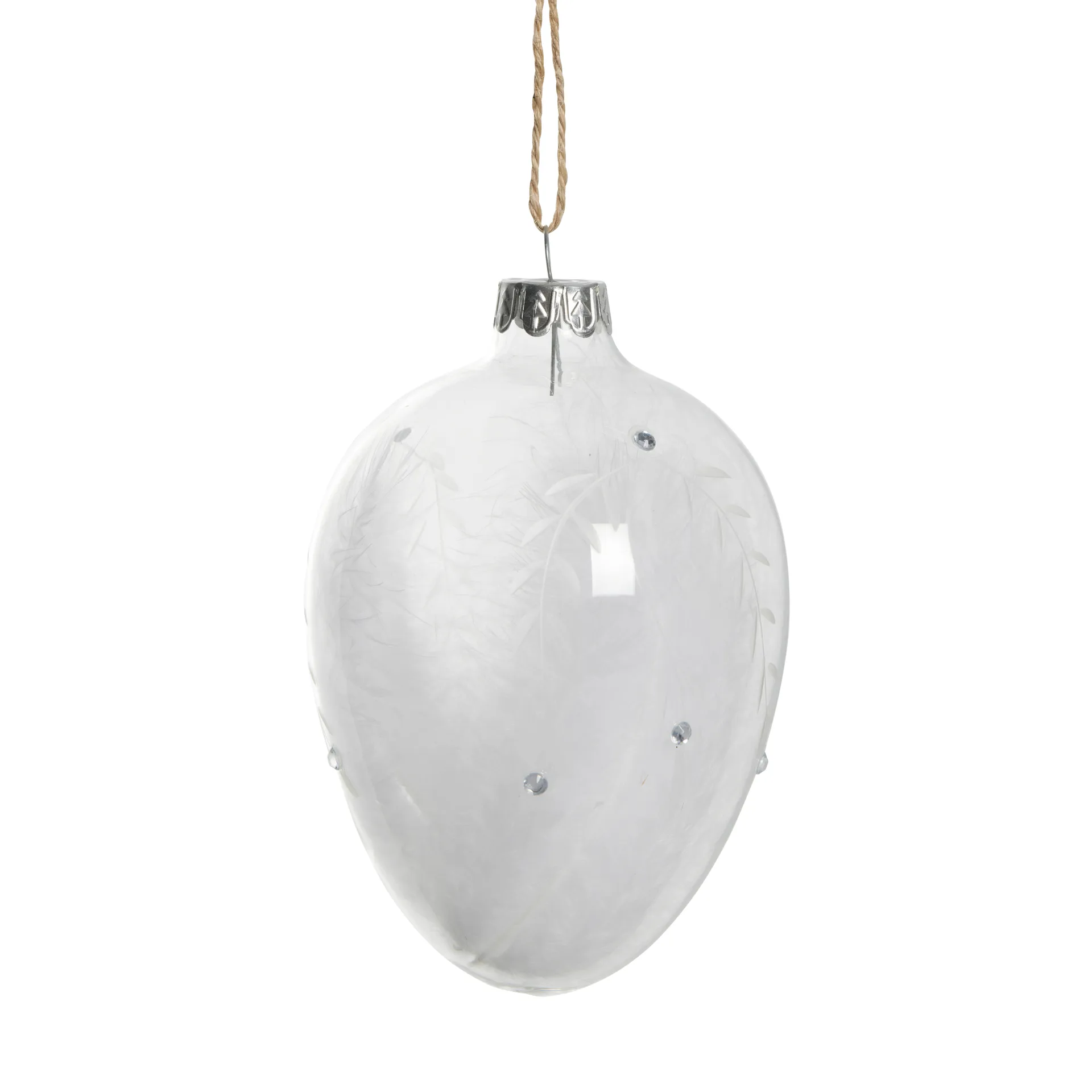 Estille påskeophæng 12 cm, Clear/White Lene Bjerre