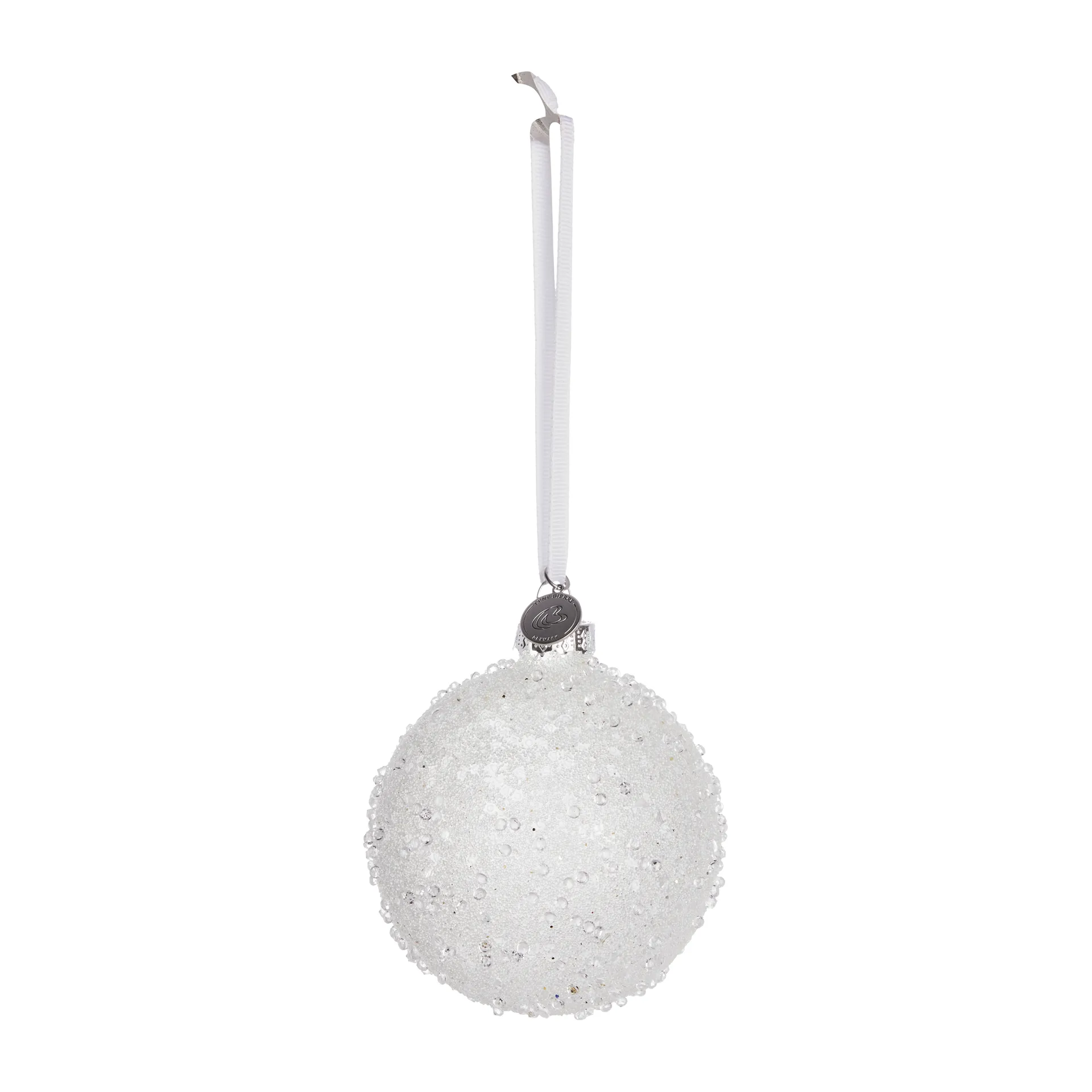 Faye julekugle Ø8 cm, White Lene Bjerre