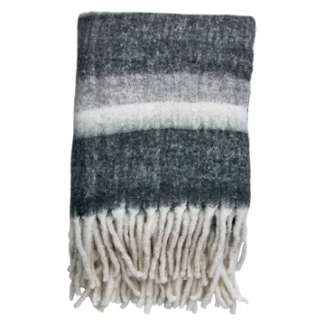 Friola plaid 170x130 cm - Grey/Offwhite - Lene Bjerre