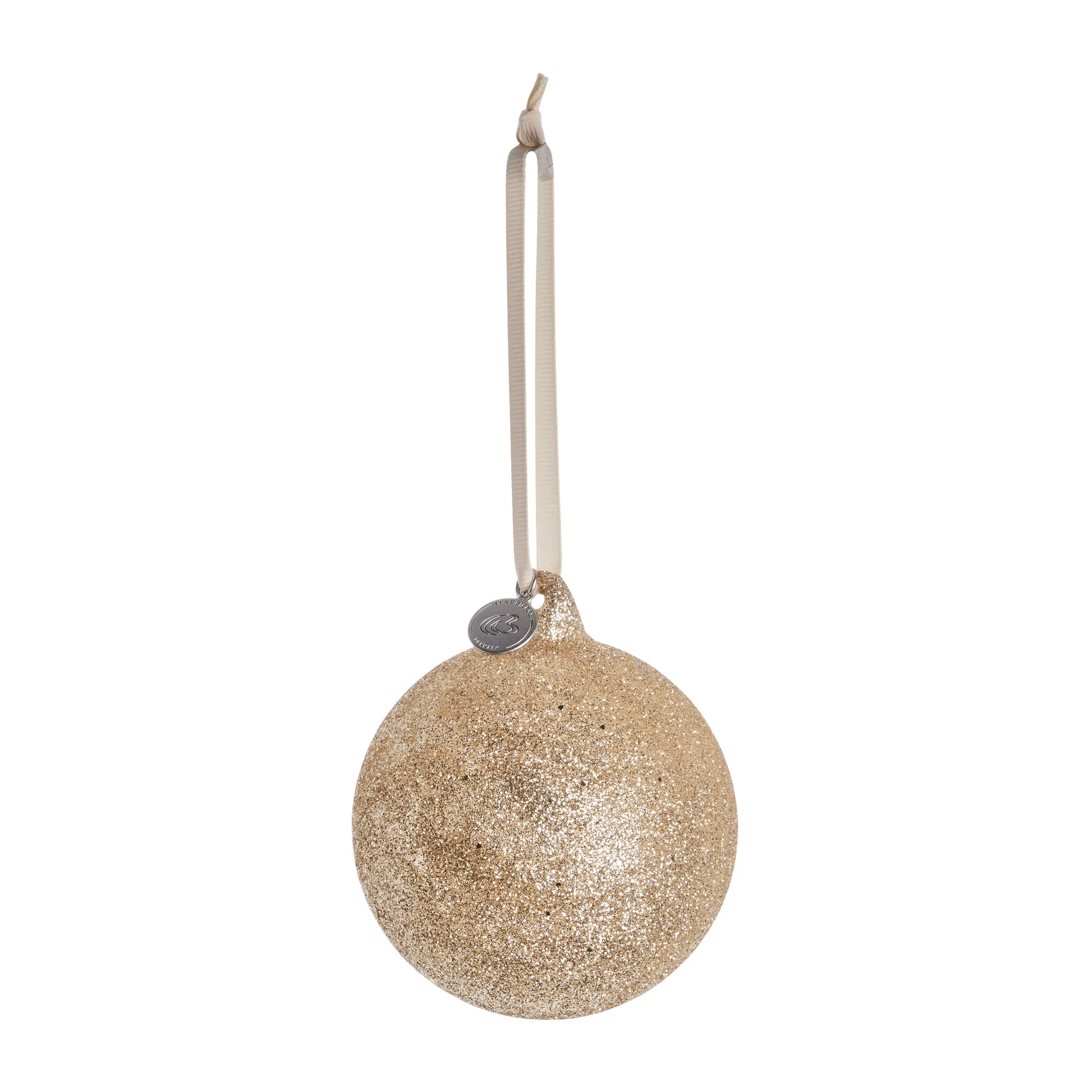 Glitteria julekugle Ø10 cm, Light gold Lene Bjerre