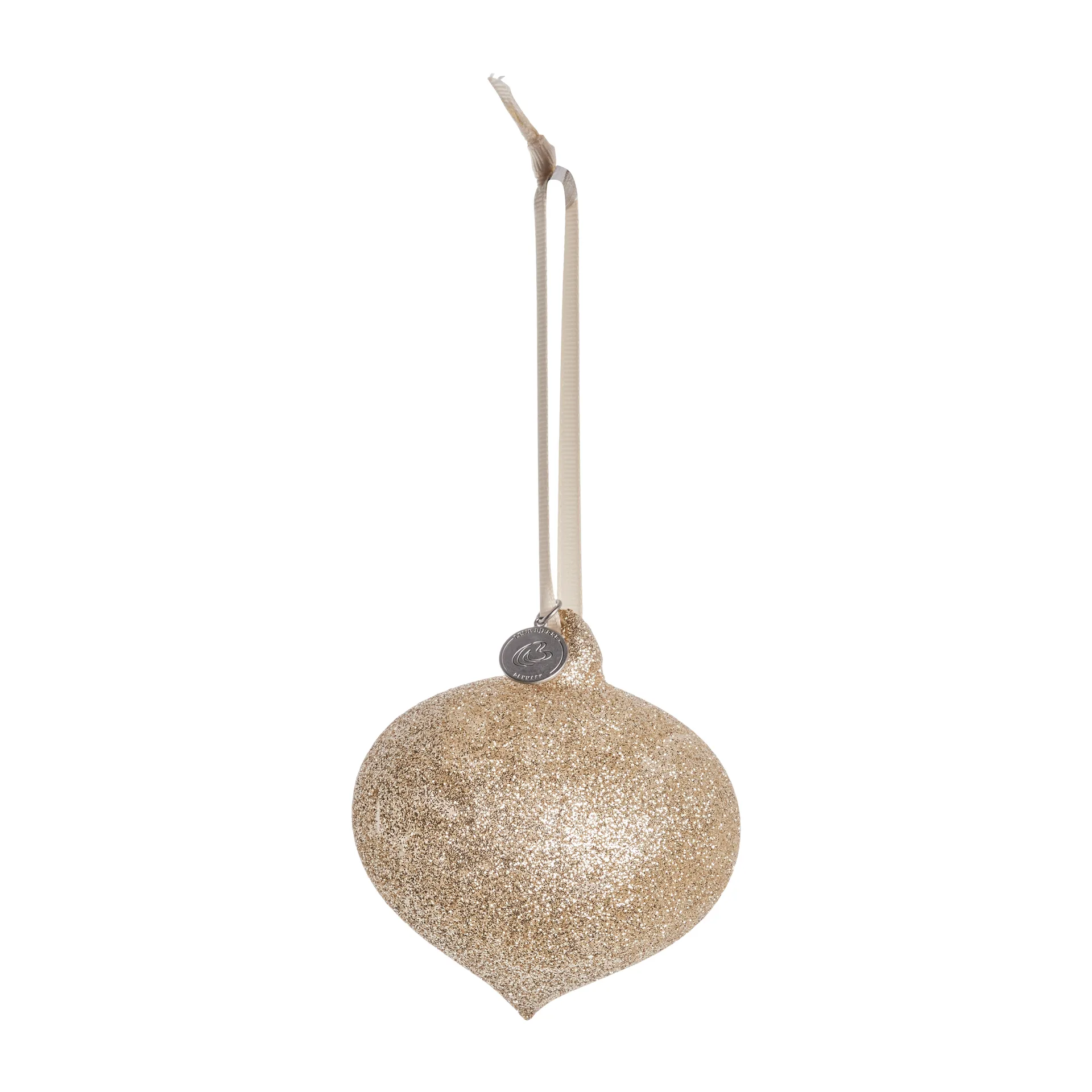 Glitteria juleophæng Ø10 cm, Light gold Lene Bjerre