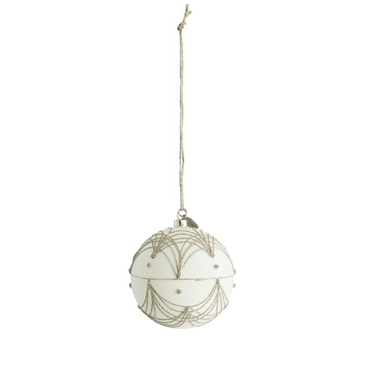 Jalia julekugle Ø8 cm, Offwhite/Light gold Lene Bjerre
