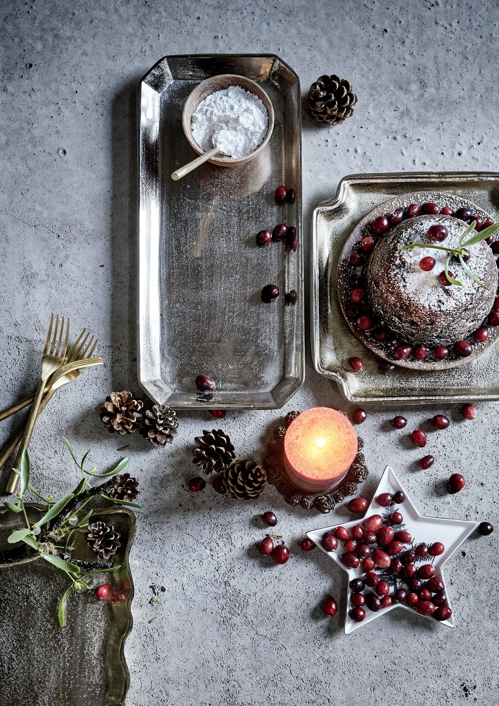 Lene Bjerre rustikt lys pomegrante Ø7,5 cm, 12,5 cm Lene Bjerre