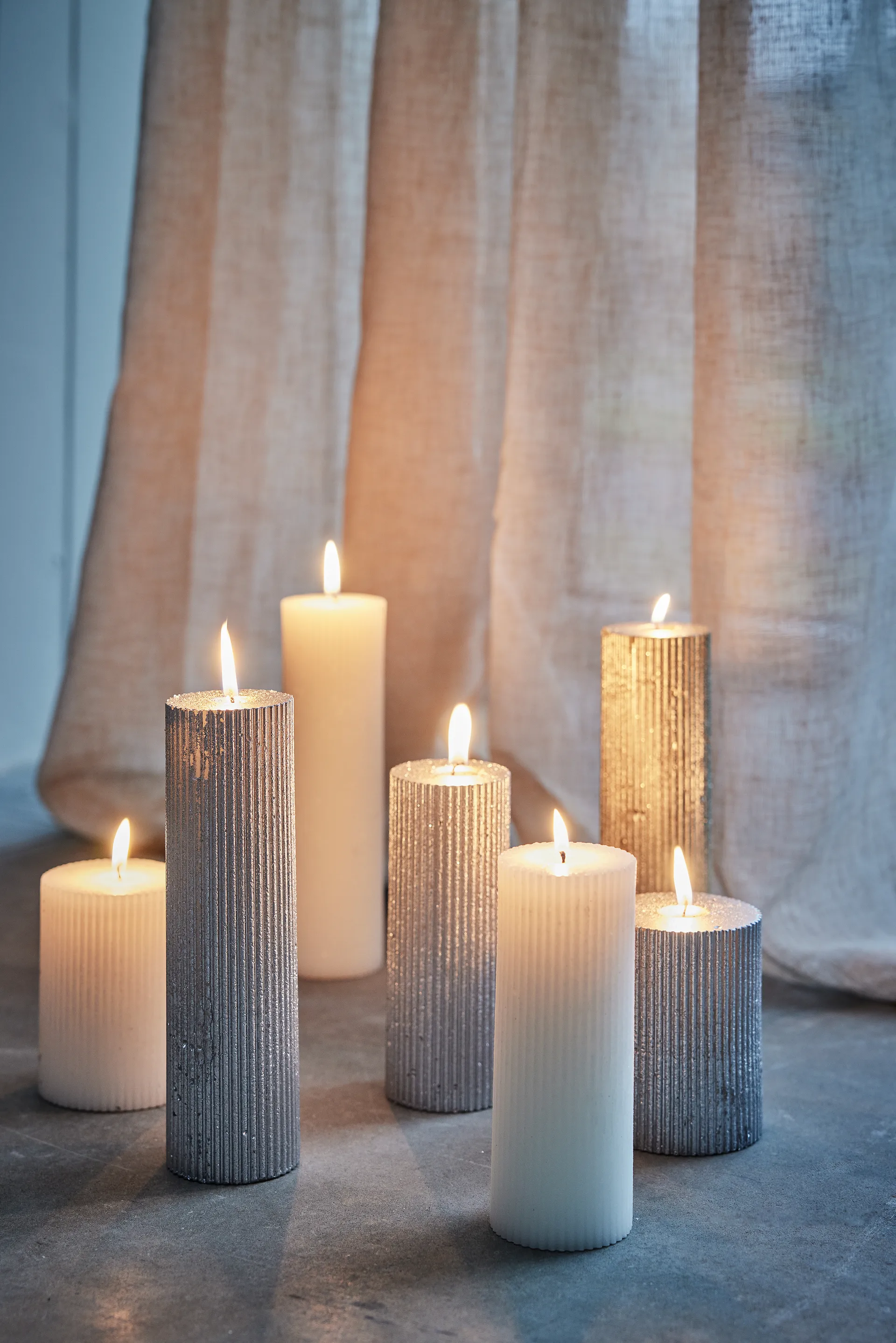 Lissa lys Ø6x20 cm, Hvid Lene Bjerre