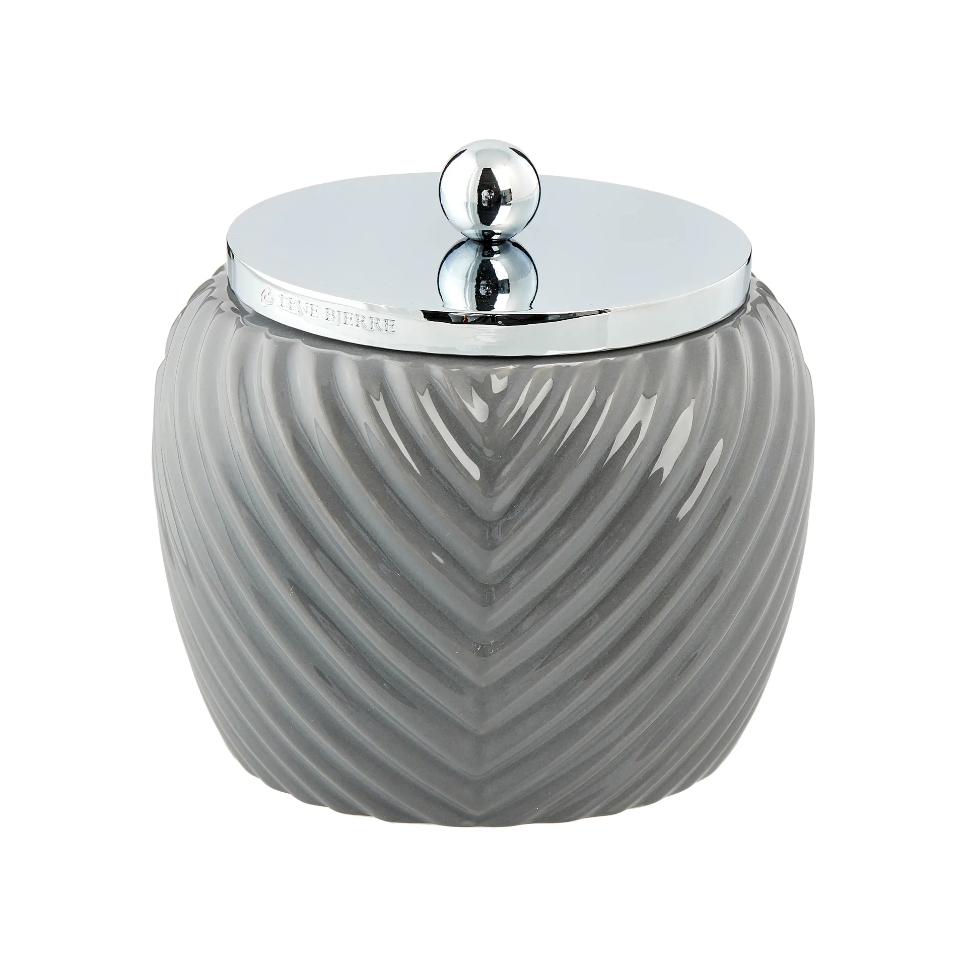 Milda krukke 12 cm, Monument grey/Silver Lene Bjerre