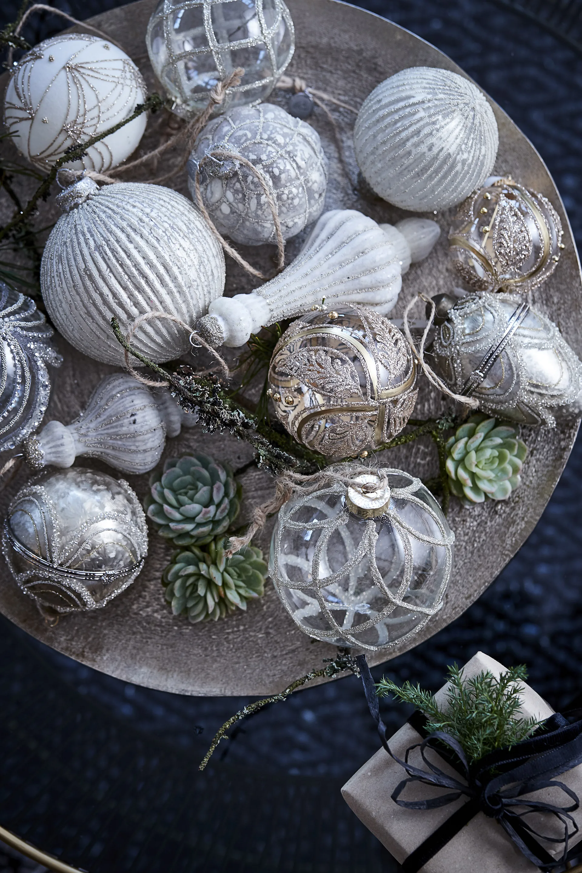 Norille julekugle Ø8 cm, Offwhite Lene Bjerre