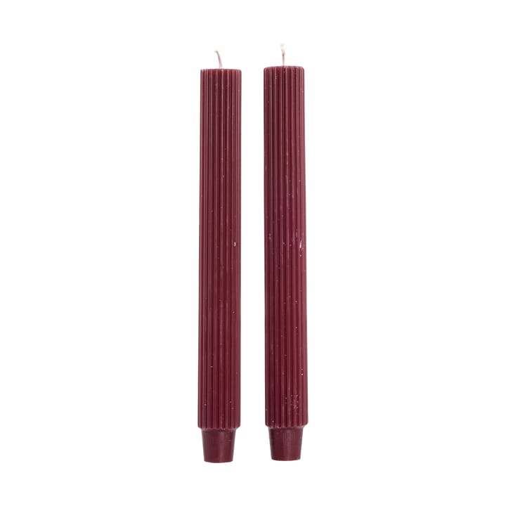 Ribbat lys 25 cm 2-pak - Pomegranate - Lene Bjerre
