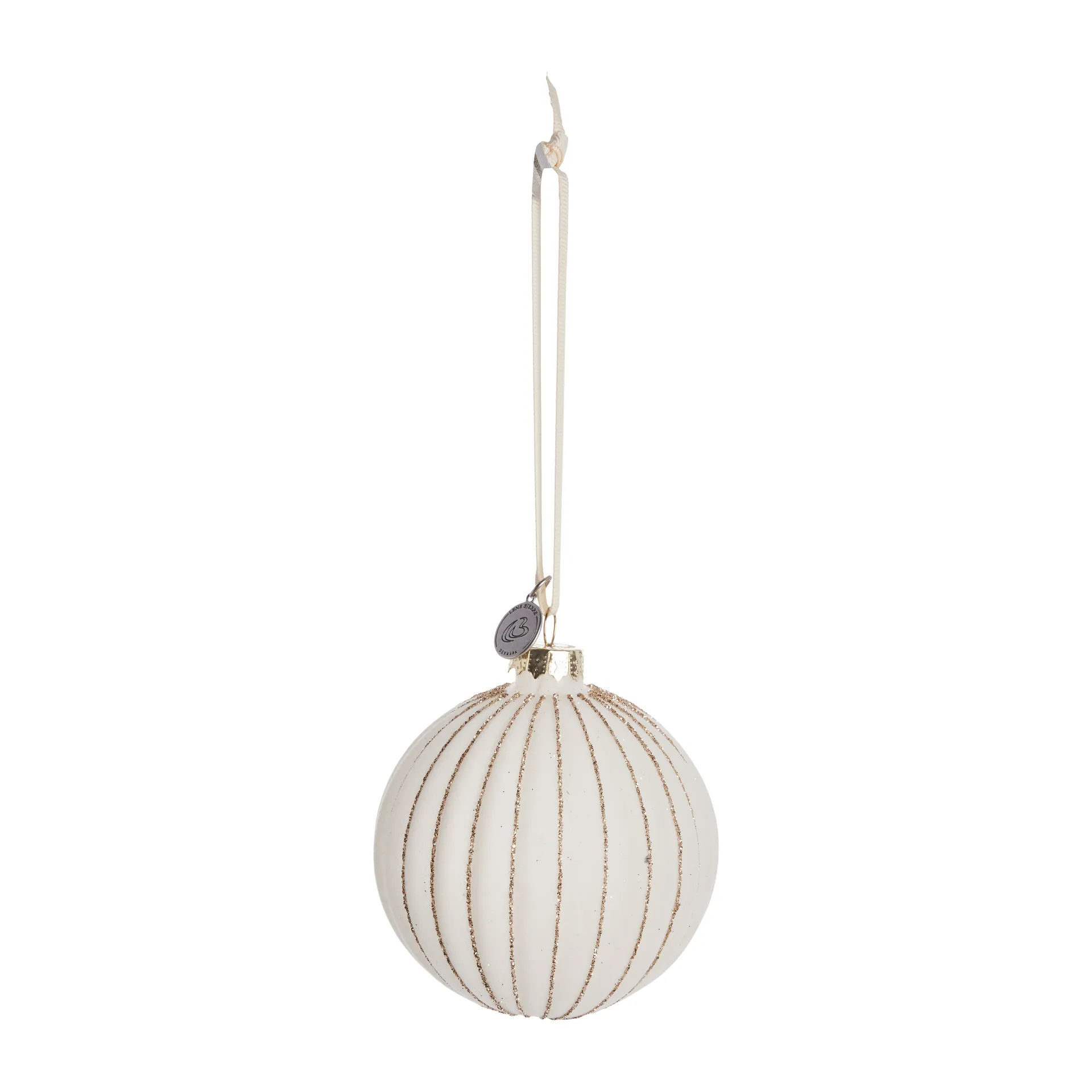 Sella julekugle Ø8 cm, Offwhite Lene Bjerre