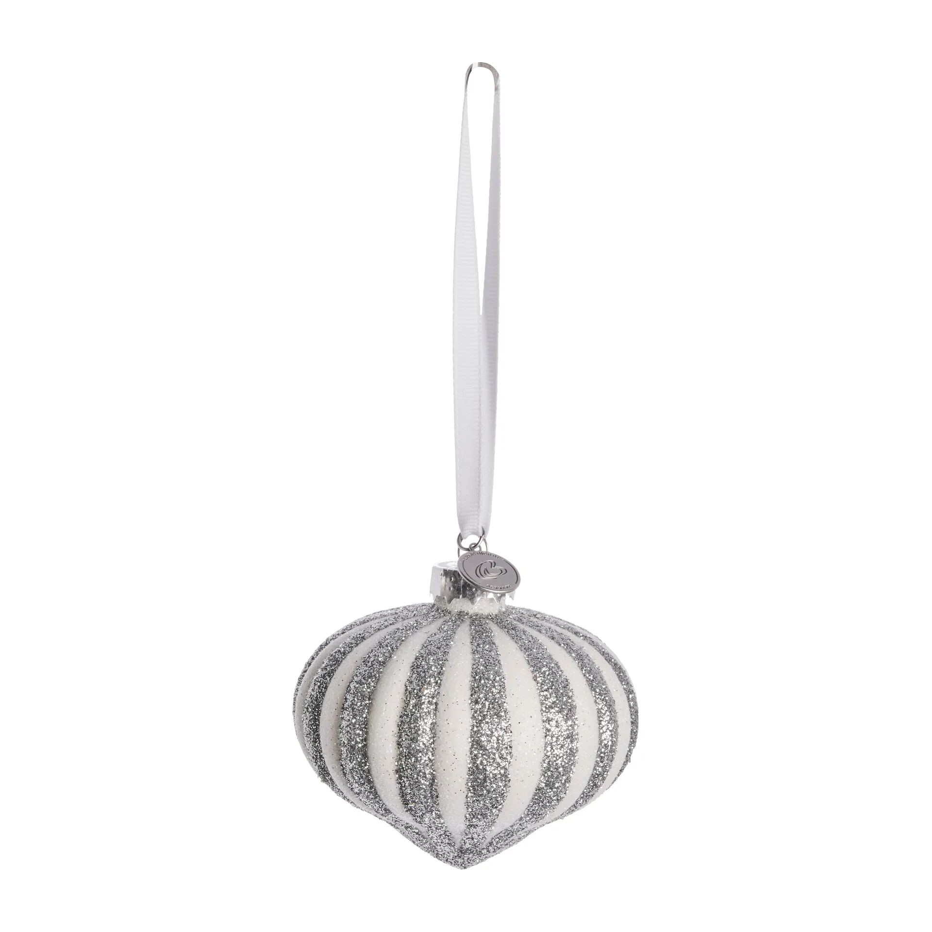 Selvie juleophæng Ø8 cm, White/Silver Lene Bjerre