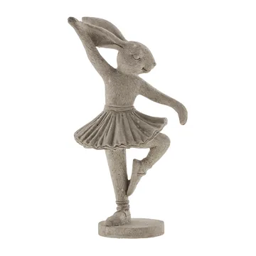 Semina figur dansende hare 20 cm - Grey - Lene Bjerre