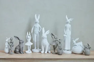 Semina figur dansende hare 20 cm - Grey - Lene Bjerre