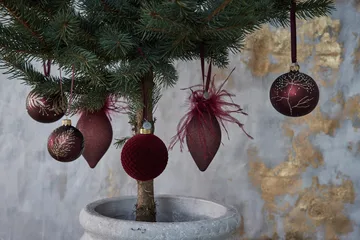 Velvitie julekugle Ø8 cm - Pomegranate - Lene Bjerre