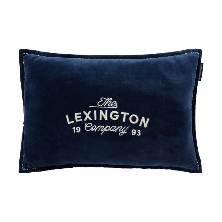 1993 Logo Organic Cotton Velvet pude 40x60 cm, Denim blue Lexington