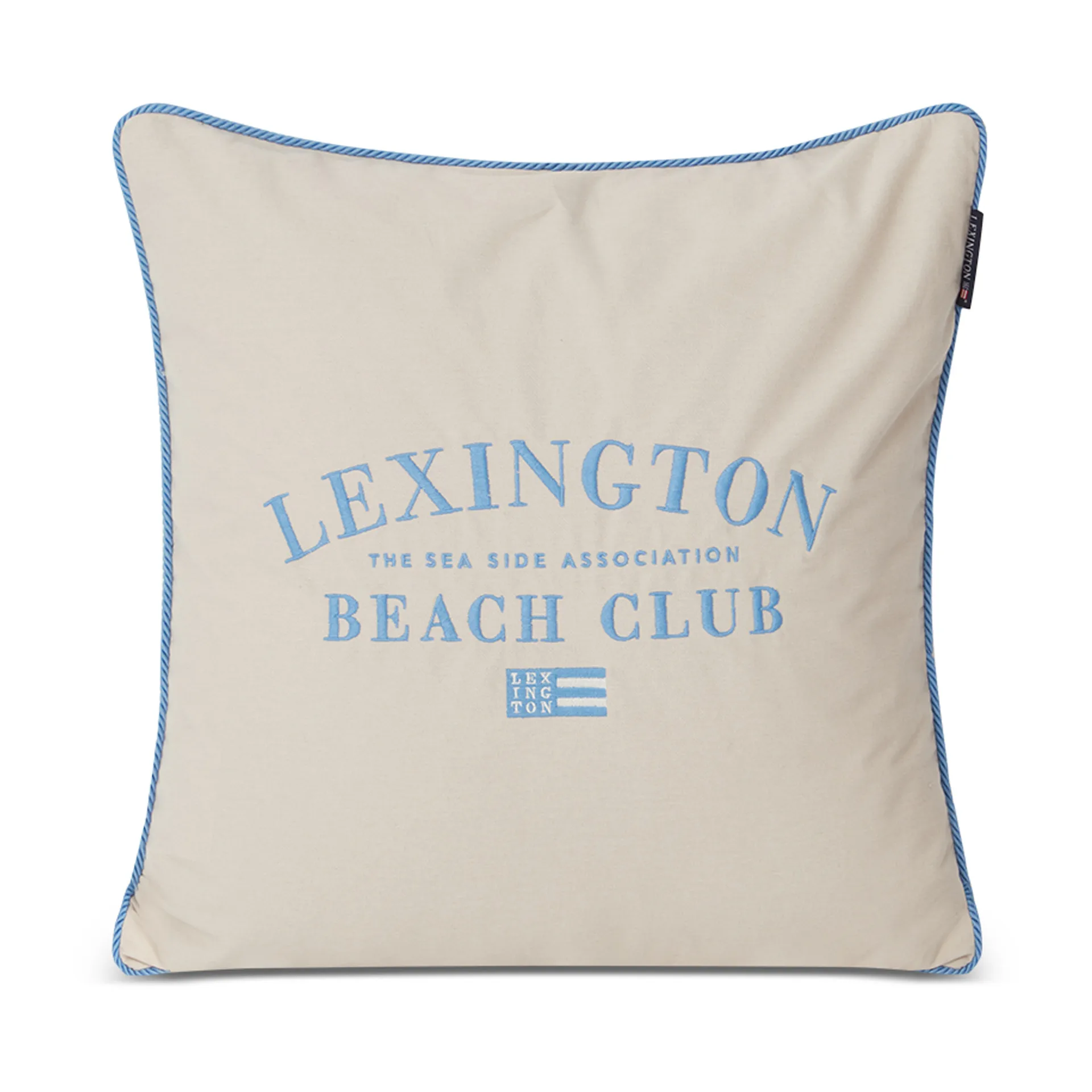 Beach Club Embroidered pudebetræk 50x50 cm, Beige/Blå Lexington