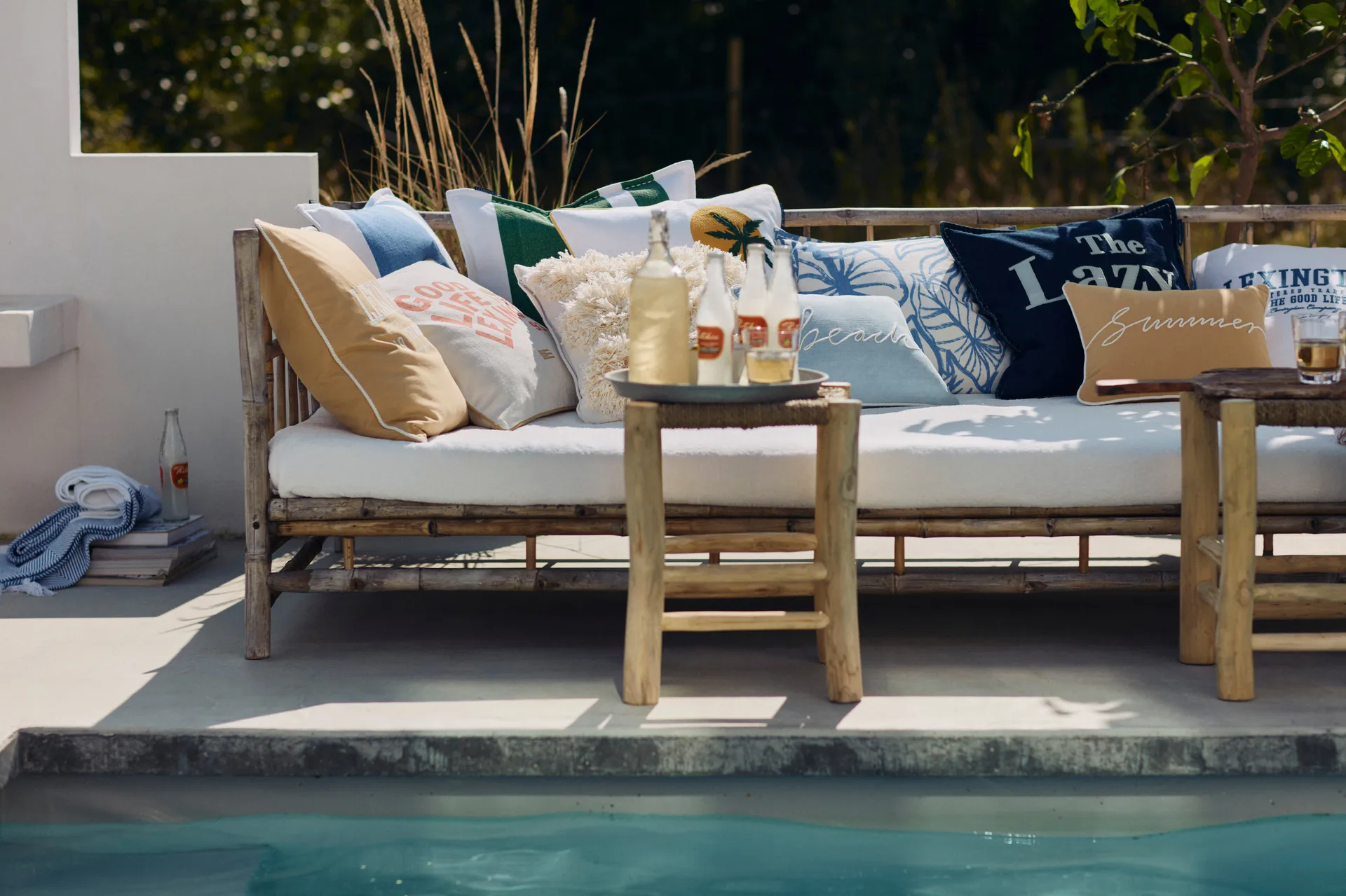 Beach small rope twill pude 30x40 cm, Light blue Lexington