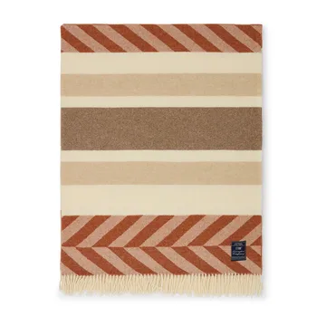 Block Striped Recycled Wool plaid 130x170 cm - Copper/Brown - Lexington