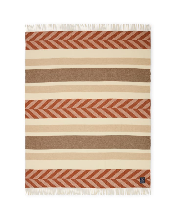 Block Striped Recycled Wool plaid 130x170 cm - Copper/Brown - Lexington
