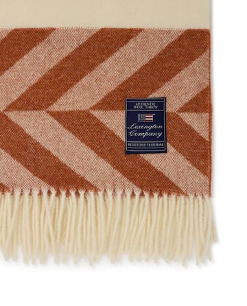 Block Striped Recycled Wool plaid 130x170 cm - Copper/Brown - Lexington