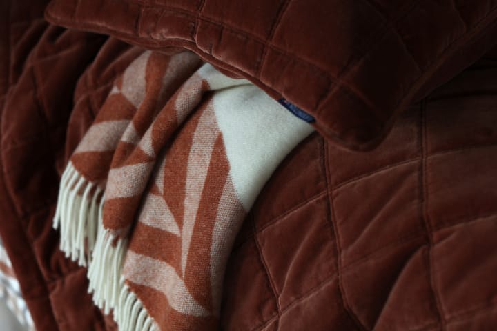 Block Striped Recycled Wool plaid 130x170 cm, Copper/Brown Lexington