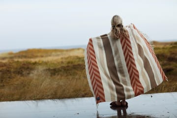 Block Striped Recycled Wool plaid 130x170 cm - Copper/Brown - Lexington