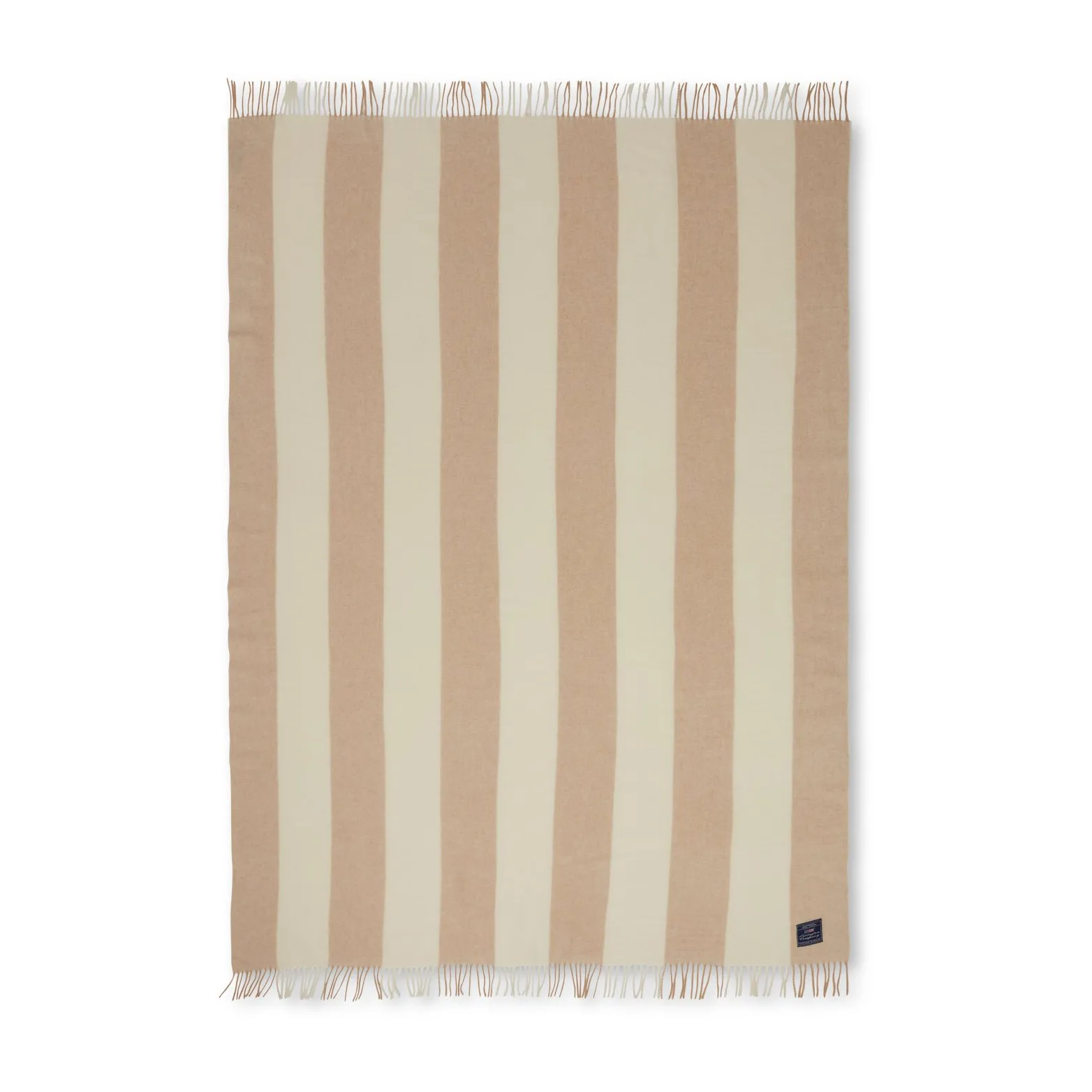 Block Striped Recycled Wool plaid 130x170 cm, Oat/White Lexington