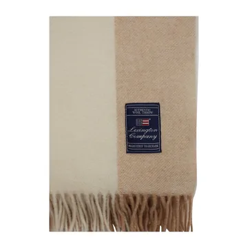 Block Striped Recycled Wool plaid 130x170 cm - Oat/White - Lexington