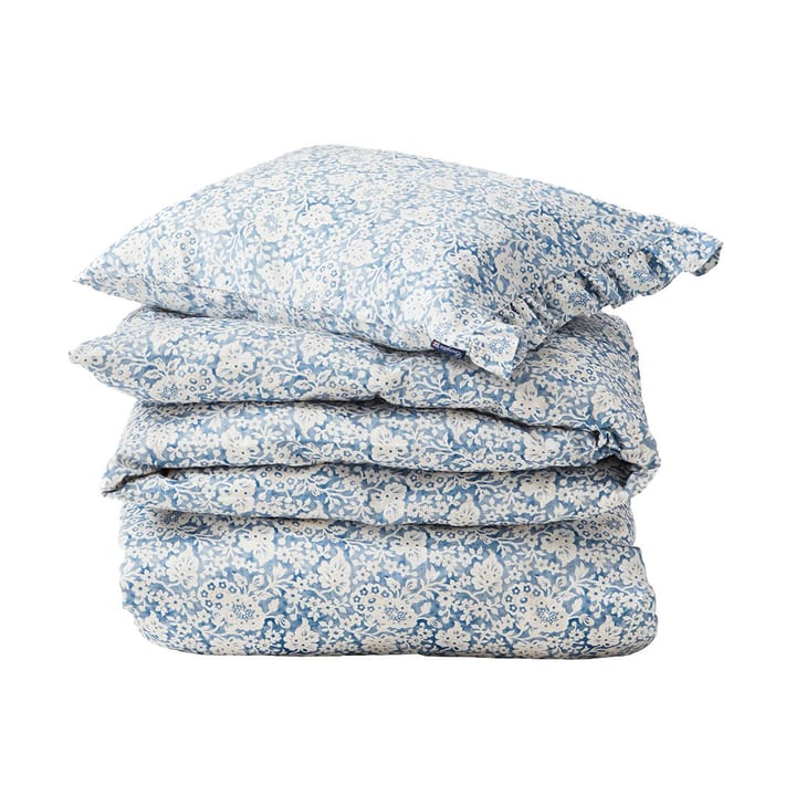 Blue Floral Printed Cotton Sateen sengetøjssæt - 50x60 cm, 220x220 cm - Lexington