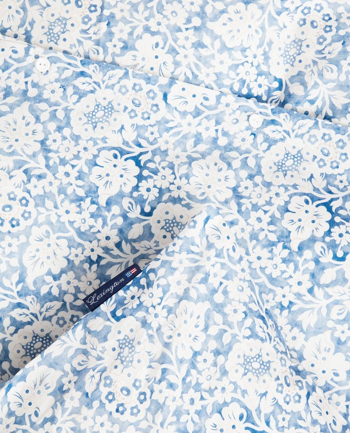 Blue Floral Printed Cotton Sateen sengetøjssæt - 50x60 cm, 220x220 cm - Lexington