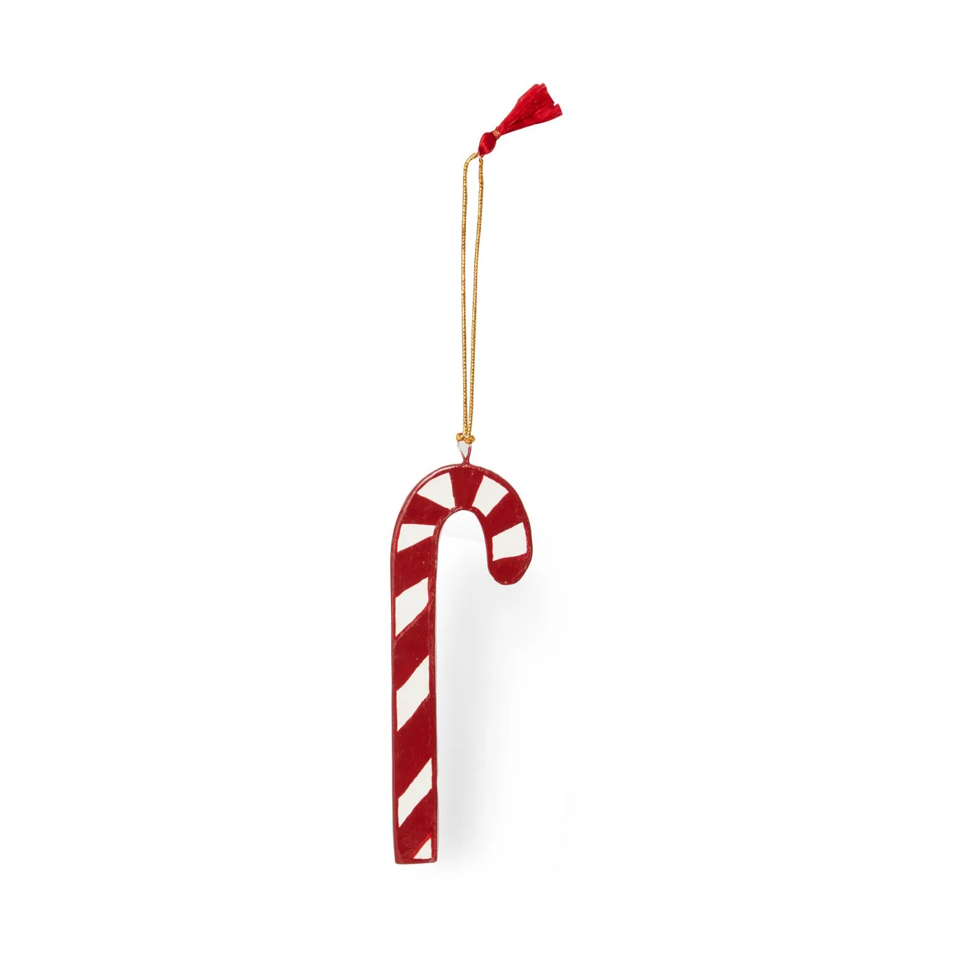 Candy Cane Papier Maché juletræspynt, 12 cm Lexington