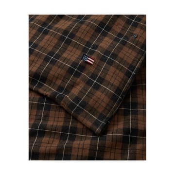 Checked Cotton Flannel dynebetræk 150x210 cm - Brown/Dark gray - Lexington