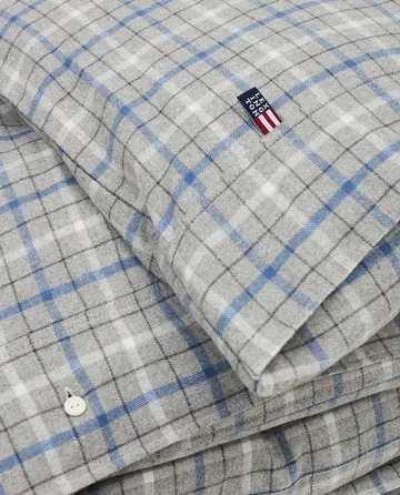 Checked Cotton Flannel dynebetræk 150x210 cm - Gray/Blue - Lexington