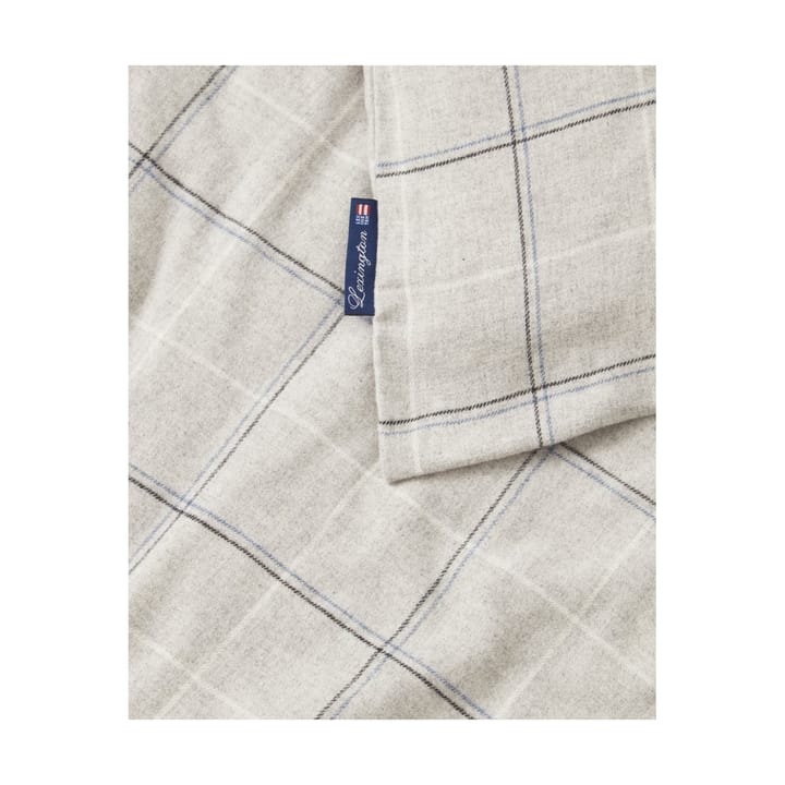 Checked Cotton Flannel dynebetræk 150x210 cm - Light gray/Dove - Lexington