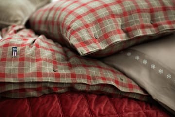 Checked Cotton Flannel hovedpudebetræk 50x90 cm - Mid Brown-red - Lexington