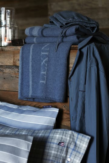 Checked Cotton Flannel pudebetræk 50x60 cm - Gray/Blue - Lexington