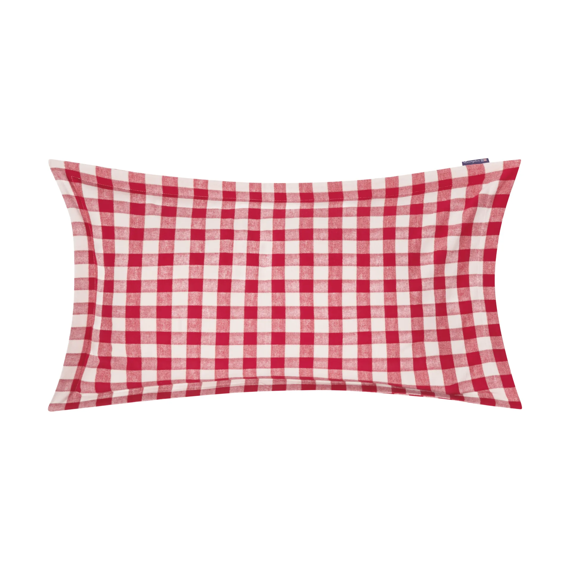 Checked Cotton Flannel pudebetræk 50x90 cm, Red-light beige Lexington