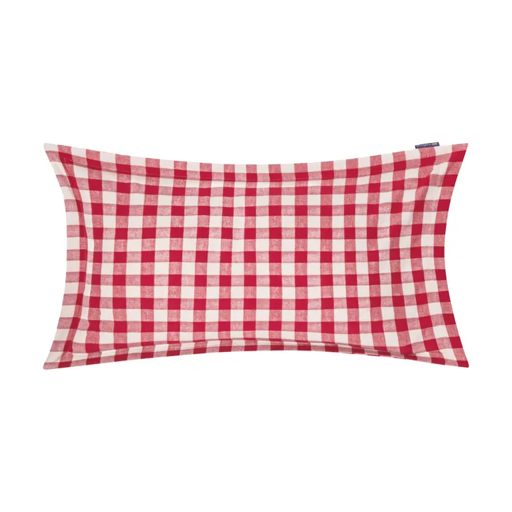 Checked Cotton Flannel pudebetræk 50x90 cm - Red-light beige - Lexington