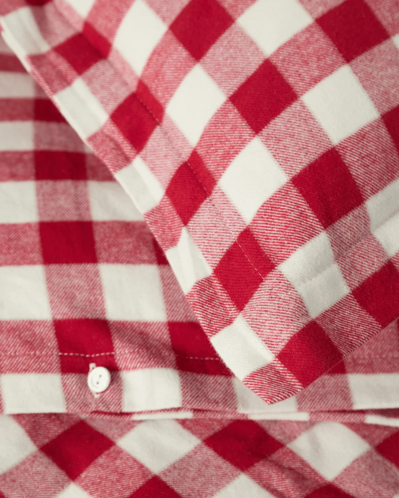 Checked cotton flannel sengesæt, Red-light beige, 50x60 cm/150x210 cm Lexington