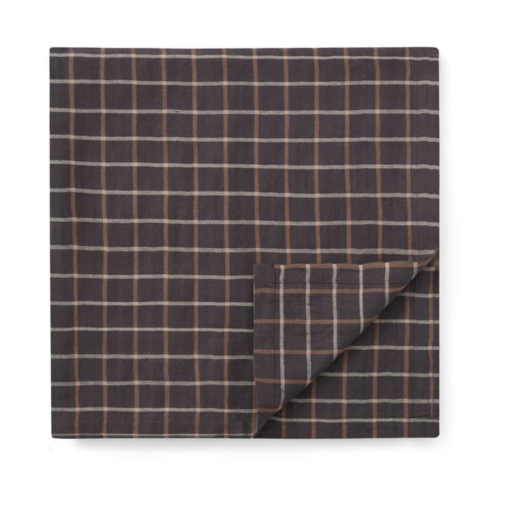 Checked Cotton Linen borddug 150x250 cm, Dark gray/Beige Lexington