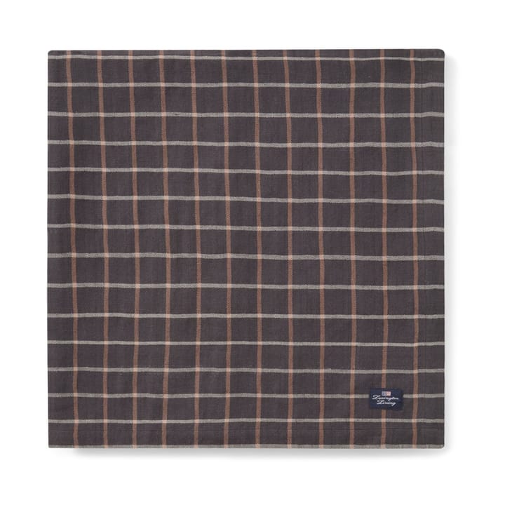 Checked Cotton Linen borddug 150x350 cm - Dark gray/Beige - Lexington