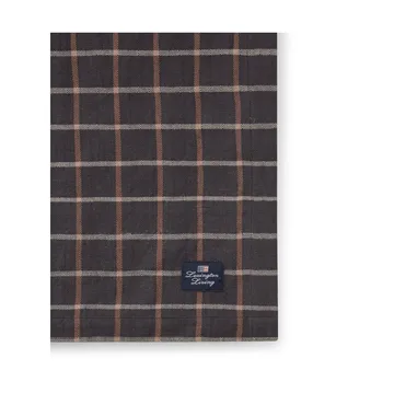 Checked Cotton Linen borddug 150x350 cm - Dark gray/Beige - Lexington