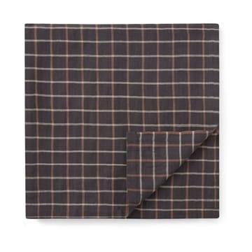 Checked Cotton Linen borddug 150x350 cm - Dark gray/Beige - Lexington