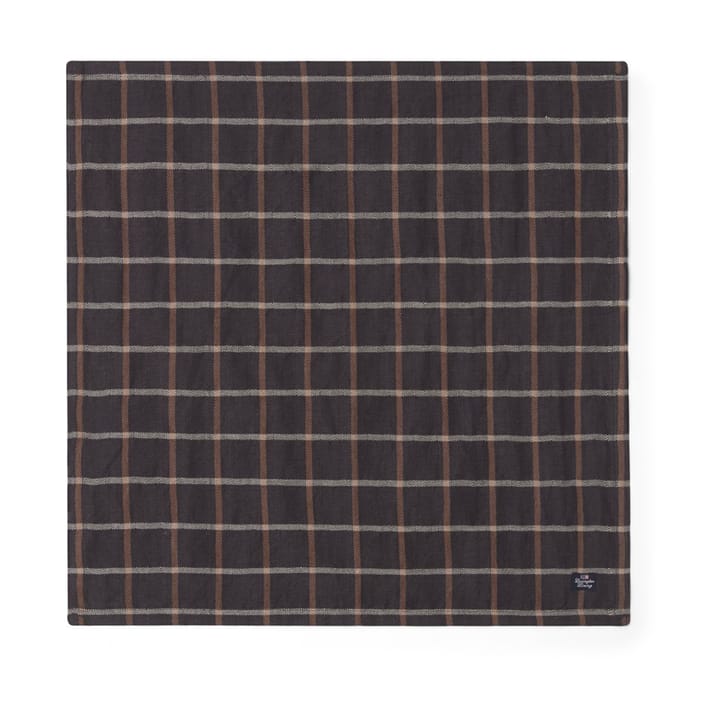 Checked Cotton Linen stofserviet 50x50 cm - Dark gray/Beige - Lexington