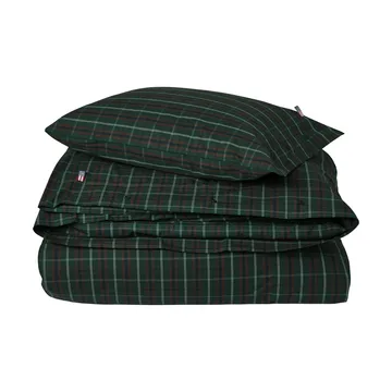 Checked cotton percale sengesæt - Green-navy, 2 stk 50x60 cm/1 stk 220x220 cm - Lexington