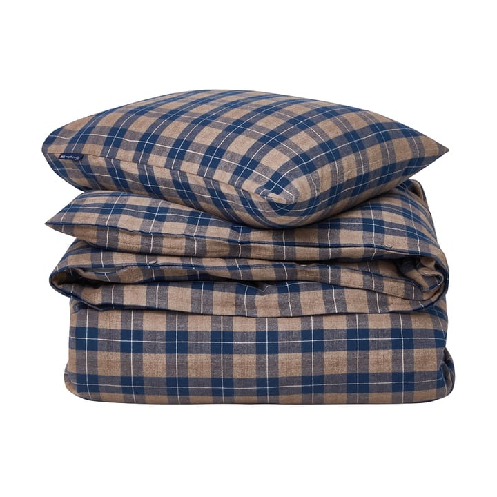 Checked Flannel sengetøj 150x210 cm, Denim blue-beige Lexington