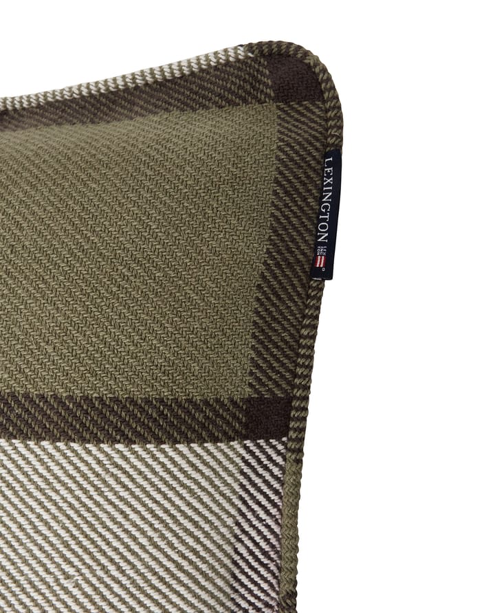 Checked heavy twill pudebetræk 50x50 cm, Olive Lexington