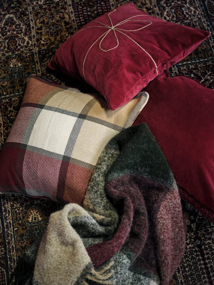 Checked heavy twill pudebetræk 50x50 cm, Rød Lexington