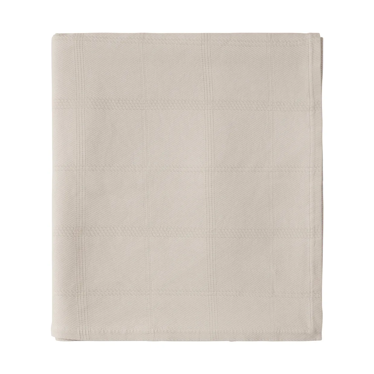 Checked Jacquard sengetæppe 260x240 cm., Light beige Lexington