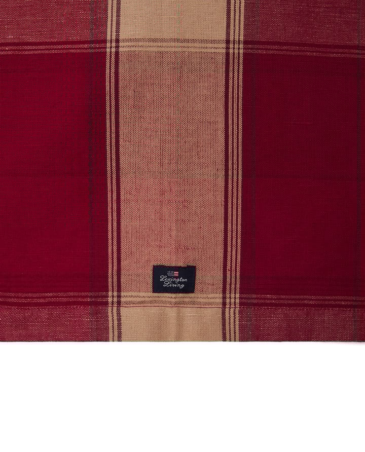 Checked linen-cotton løber 50x2350 cm, Rød-beige Lexington