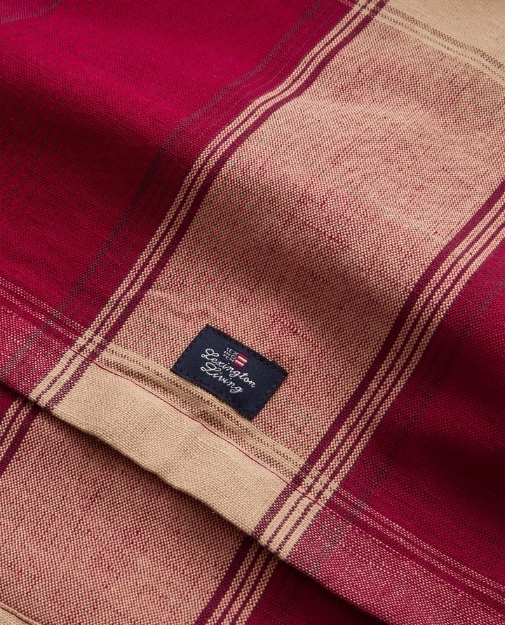 Checked linen-cotton løber 50x2350 cm, Rød-beige Lexington